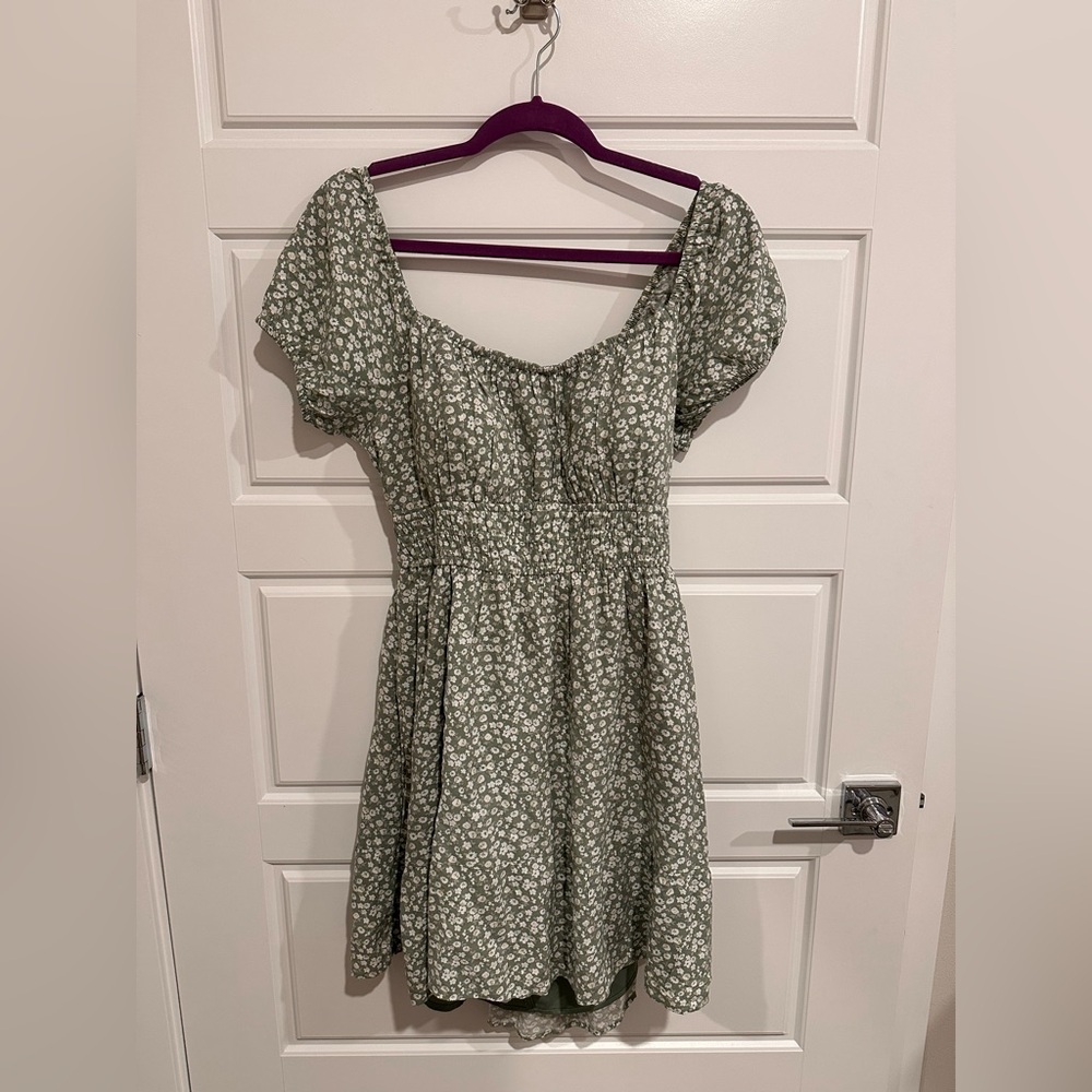 Hollister Floral Green Dress